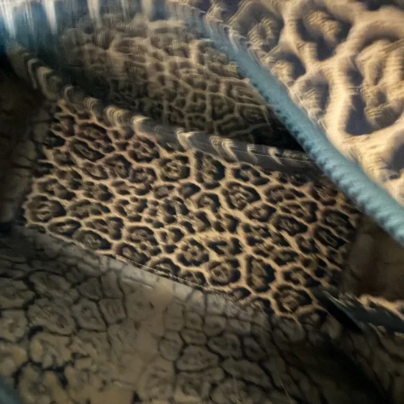 Kurt Geiger SouthBank Animal Print Tote with Metallic Green Accents - Picture 8 of 9